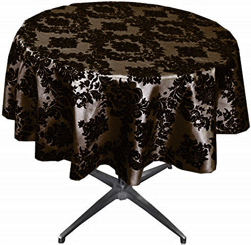 Brown Taffeta Flocking Damask Table Rounds for Wedding and Special Events