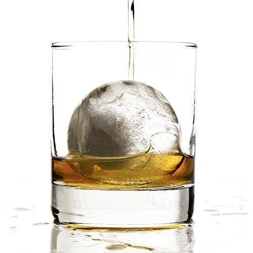 glacio Round Ice Cube Molds - Whiskey Ice Sphere Maker - 2.5 Inch Ice Balls - 2 Pack