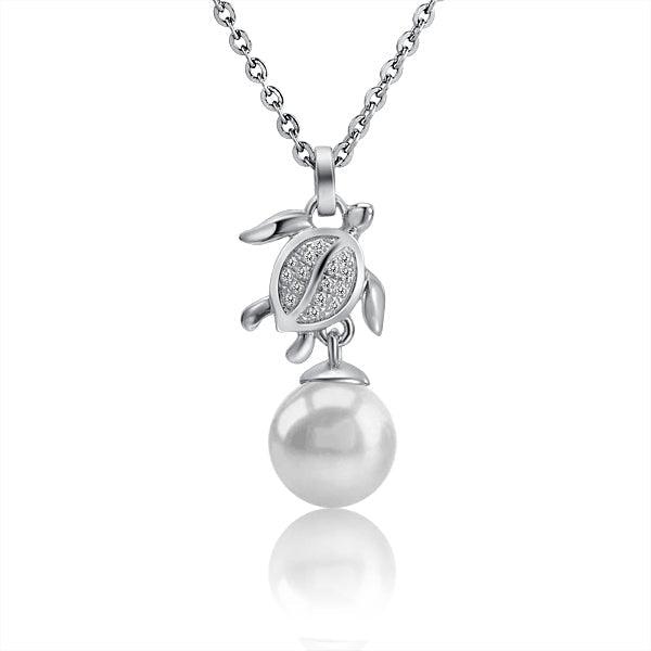Pearl Pavé Polynesian Honu Pendant
