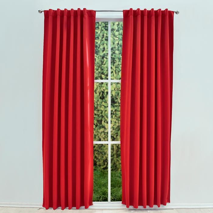 CATANIA RED BLACKOUT CURTAINS WINDOWS PANELS LONG 2 PCS