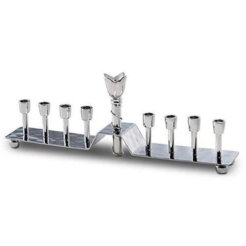 Muriel Flower Menorah by Mary Jurek Design - Elegant Hand-Hammered Stainless Steel