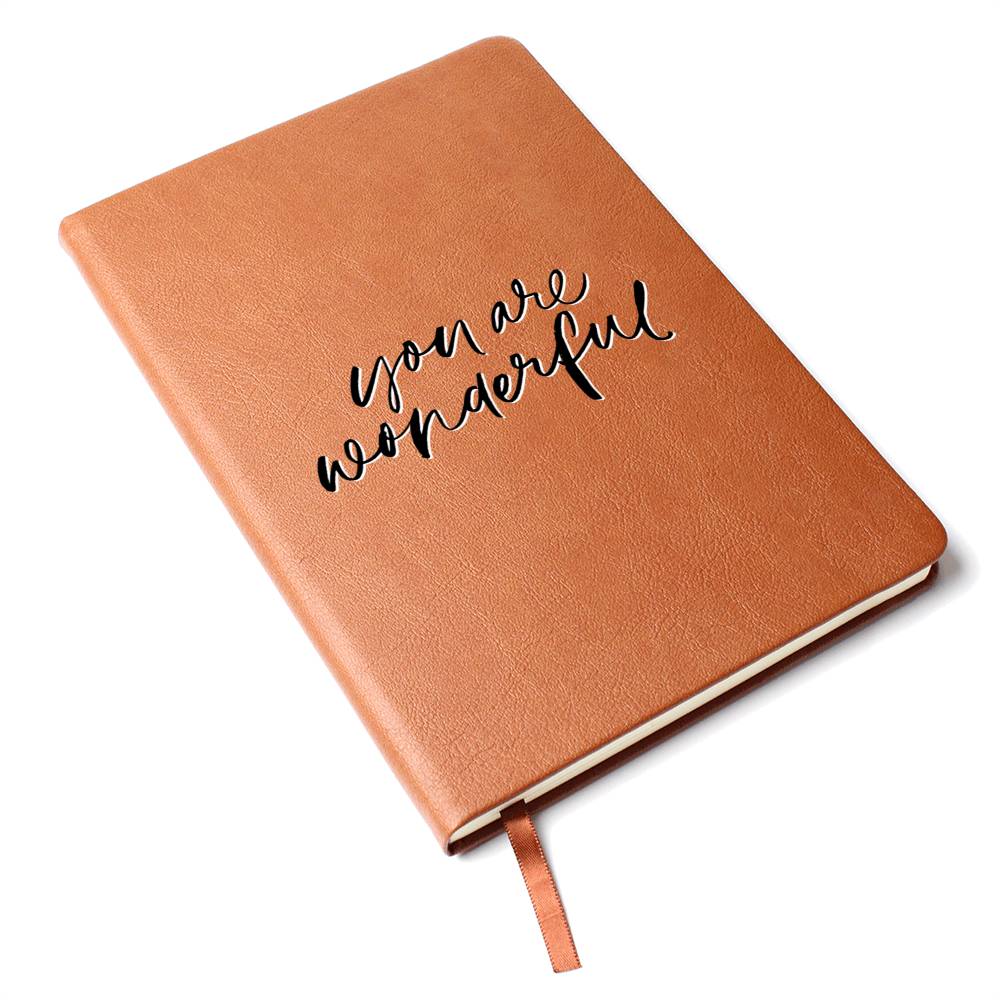 You Are Wonderful - Inspirational Leather Journal - Encouragement, Birthday or Christmas Gift