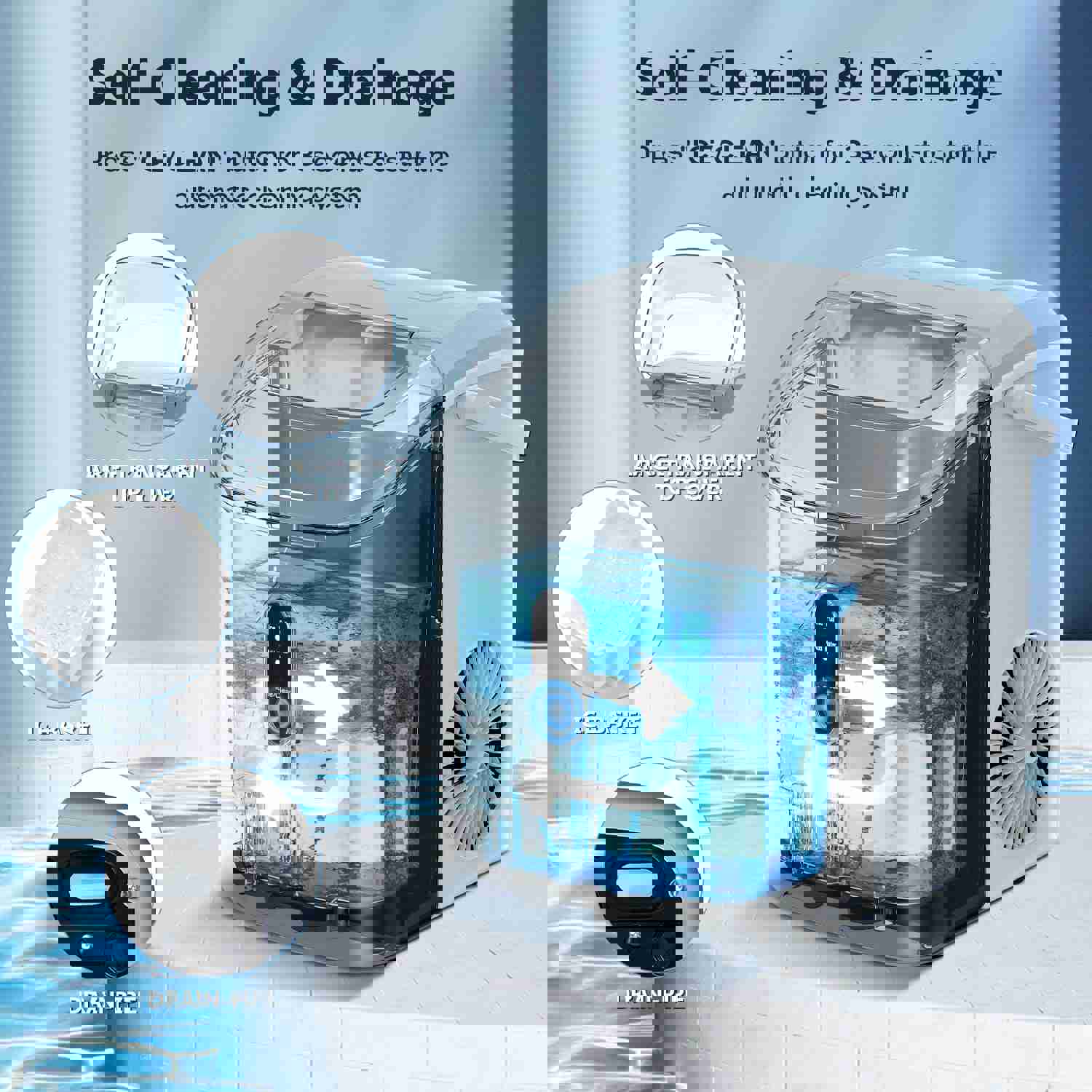 KISSAIR Nugget Countertop Ice Maker, 35Lbs/24Hrs, Self-Cleaning Pebble Ice Machine with Ice Basket & Scoop - Gray