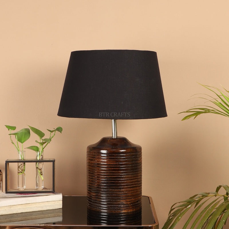 BTR CRAFTS Heavy Wooden Table Lamp (Bulb not Included)