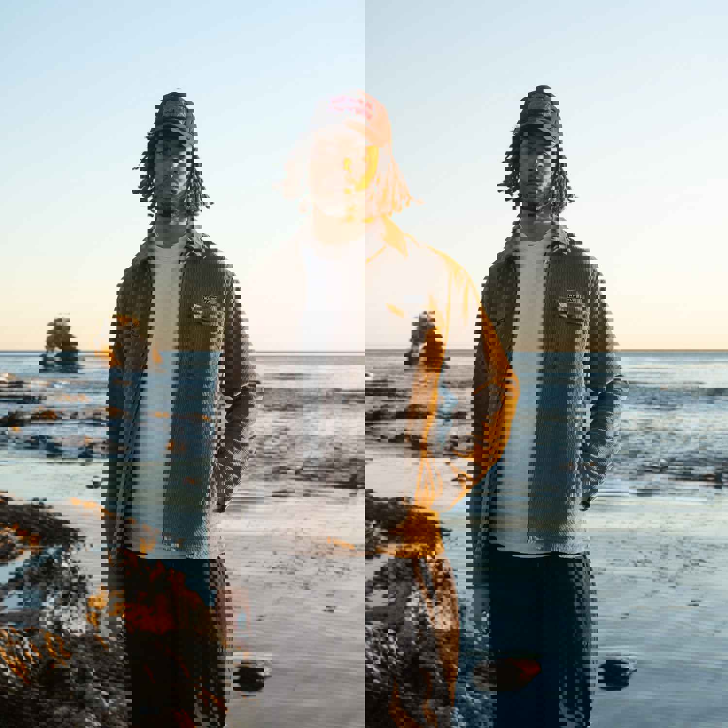 Hydra Corduroy Zip Jacket - Stone