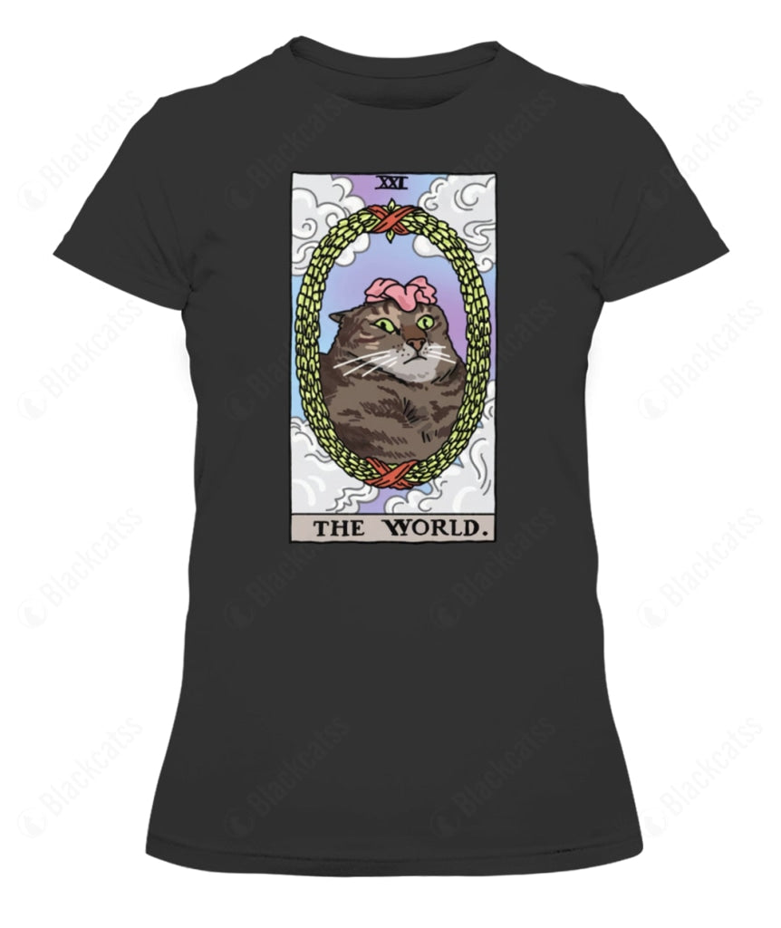 The World Tarot Flower Cat Graphic Unisex T-Shirt