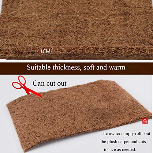 Hamiledyi Natural Coconut Fiber Reptile Carpet Mat - 2 Sheets for Terrarium Liner, Pet Bedding