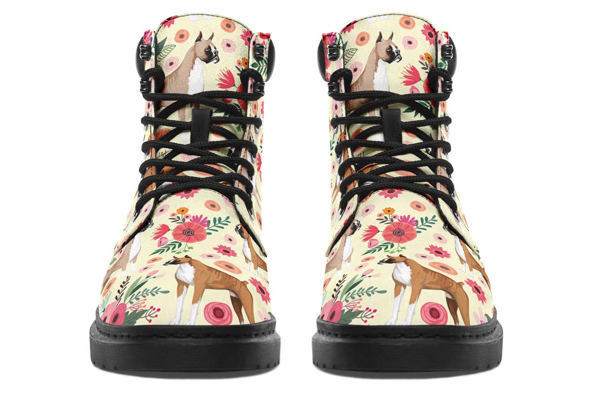 Boxer Floral Classic Vibe Boots - Custom Printed Vegan Boots