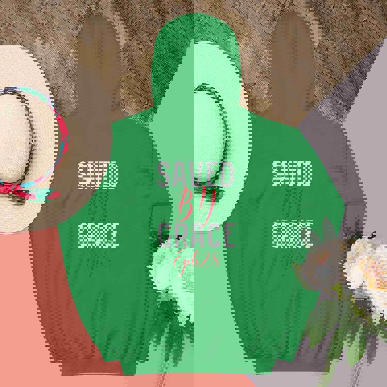 Christian Saved by Grace Two Sided Hoodie