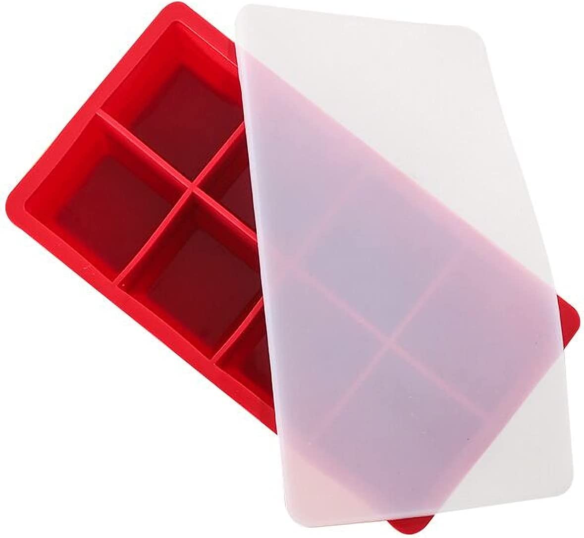 Adoric Life Ice Cube Tray, 2-Pack Large Silicone Ice Cube Makers for Whiskey and Cocktails