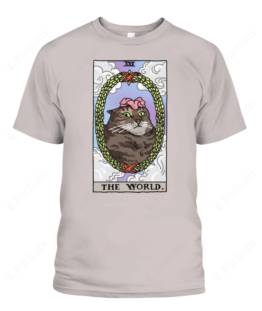 The World Tarot Flower Cat Graphic Unisex T-Shirt