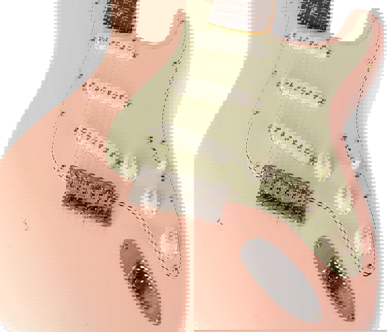 Nash S-63 Guitar, Shell Pink, Hard Tail, Light Aging - Vintage Strat Model