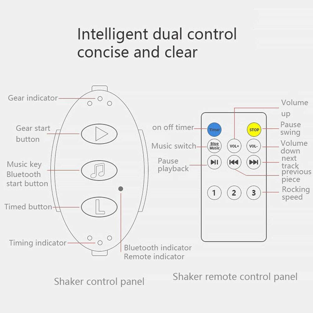 Electric Baby Cradle Toddler Rocker Bed with Bluetooth Music & Remote Control