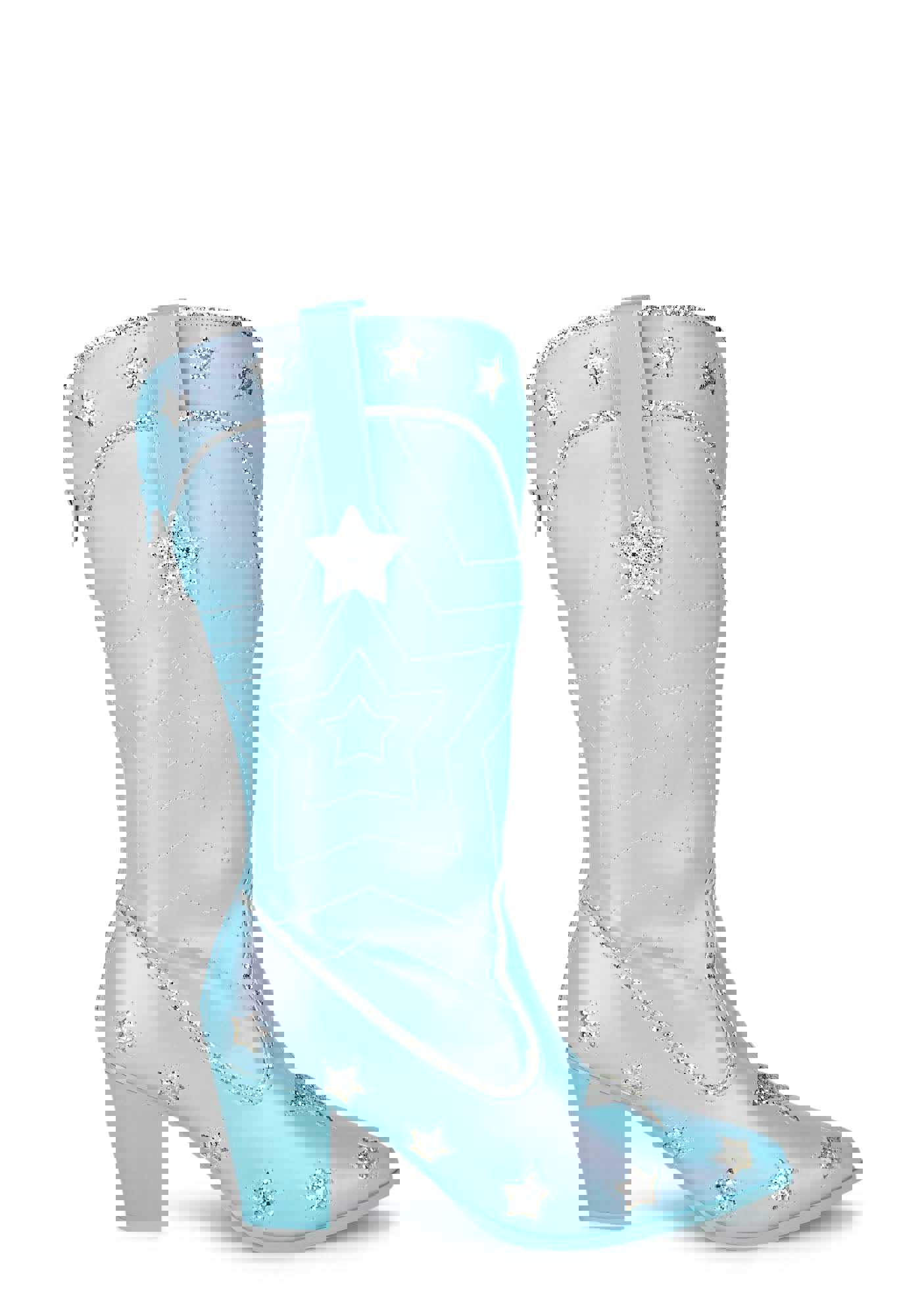 Pearl Star Space Cowgirl Boots - Blue