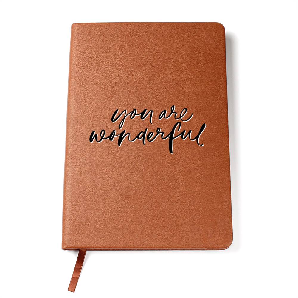You Are Wonderful - Inspirational Leather Journal - Encouragement, Birthday or Christmas Gift