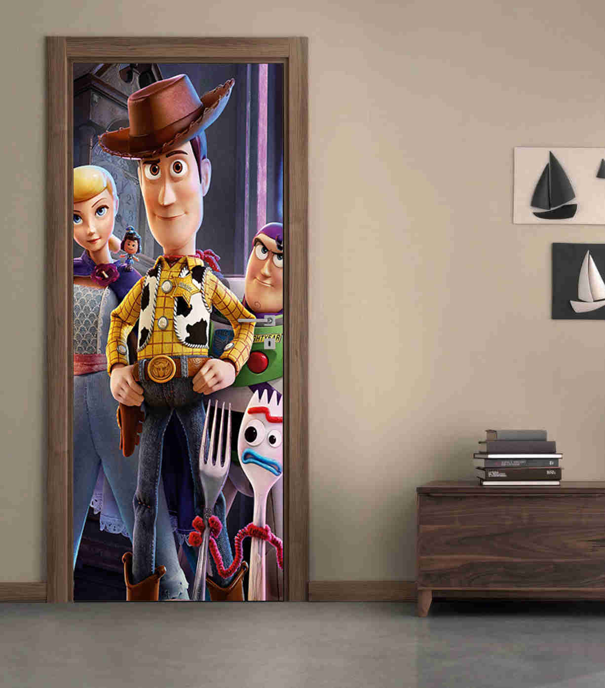 Toy Story Woody Buzz Personalized Name Door Wrap Decal Removable Sticker