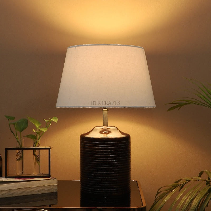 BTR CRAFTS Heavy Wooden Table Lamp (Bulb not Included)