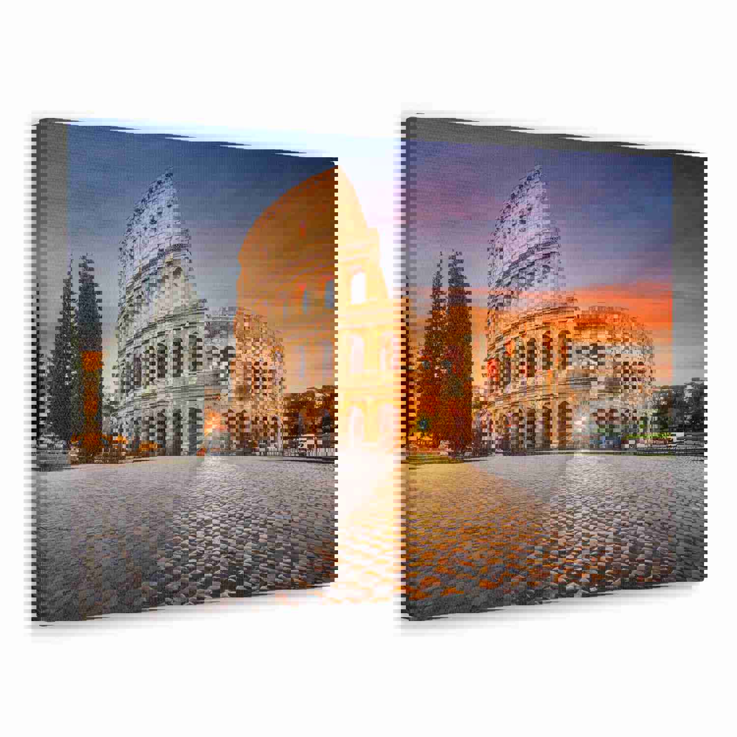 Colosseum in Rome Night Modern Multicolor Scenic Nature Photography Canvas Wall Art
