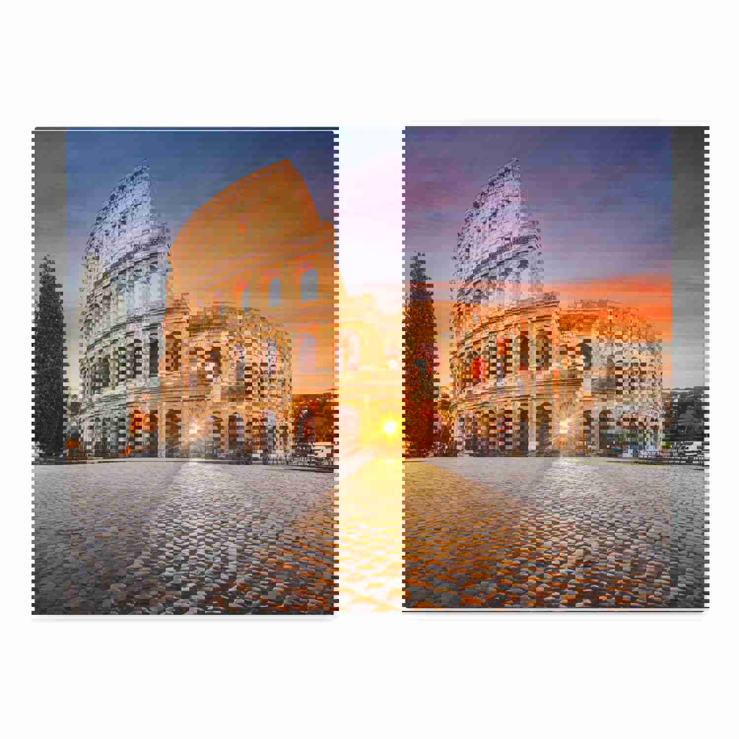 Colosseum in Rome Night Modern Multicolor Scenic Nature Photography Canvas Wall Art