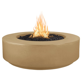 The Outdoor Plus Florence Low Profile Round Fire Pit in GFRC Concrete with Free Cover
