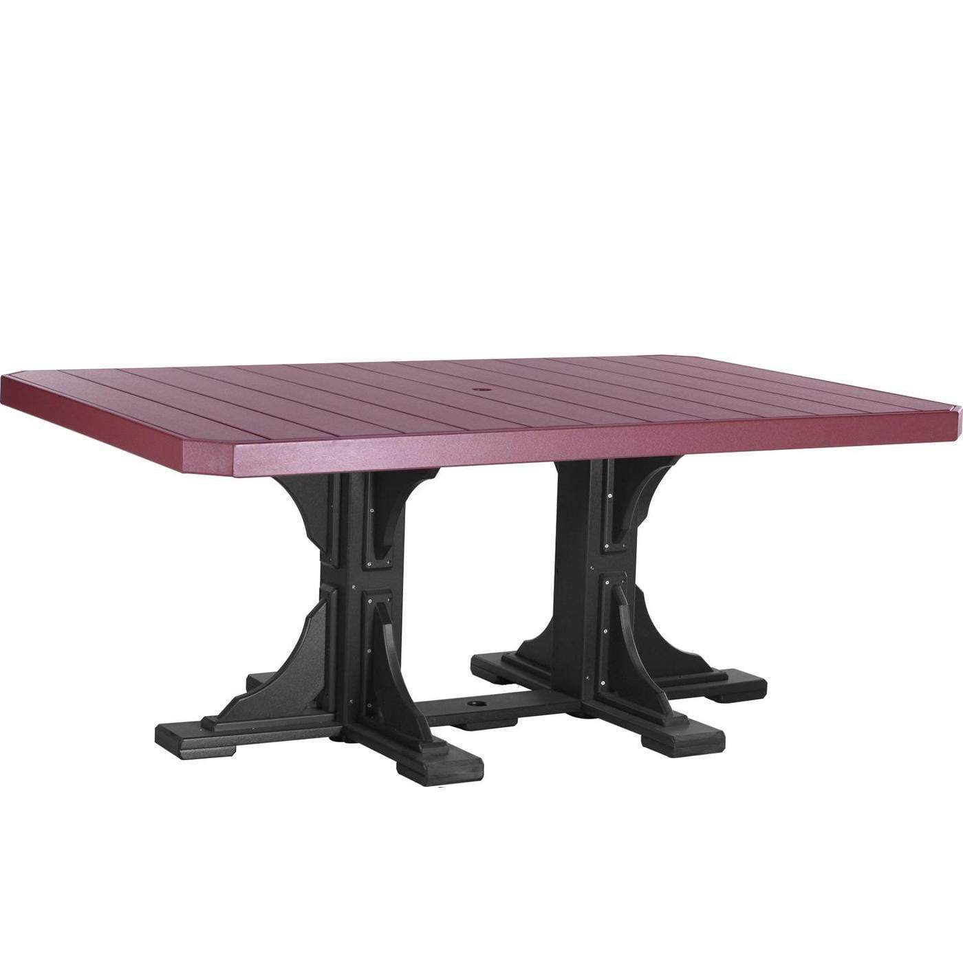 LuxCraft Cherry Wood Recycled Plastic 4x6 Rectangular Table