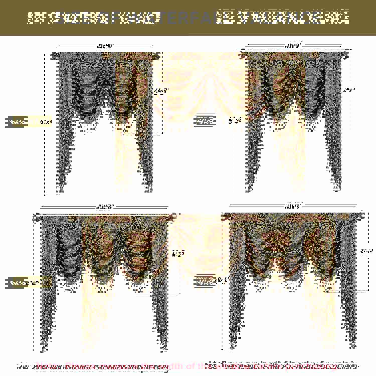 Leopard Print Swag Valance - Vintage Charm Window Drape