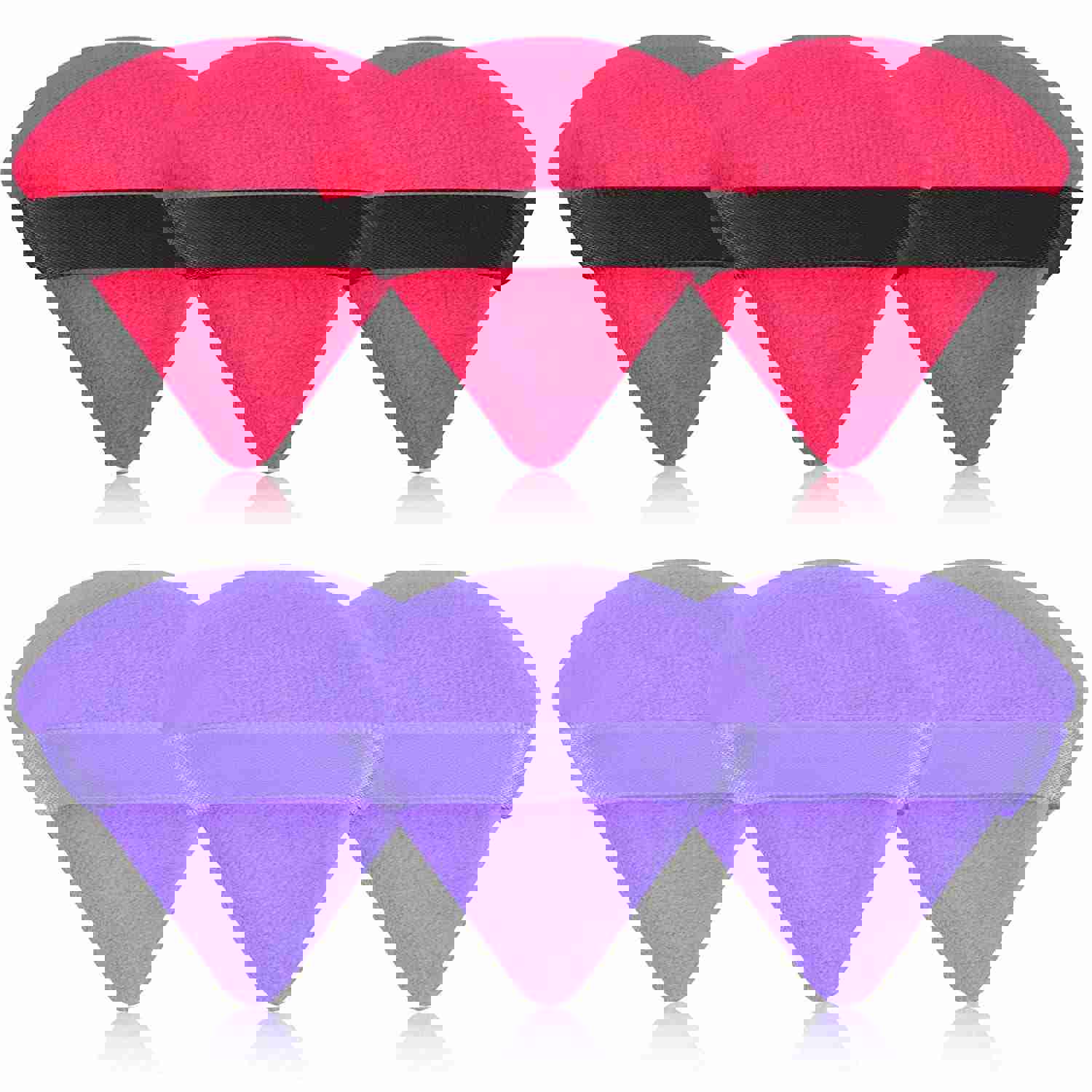 6 Pieces Soft Triangle Powder Puff for Makeup - Velour Cosmetic Sponge for Contouring and Under Eyes