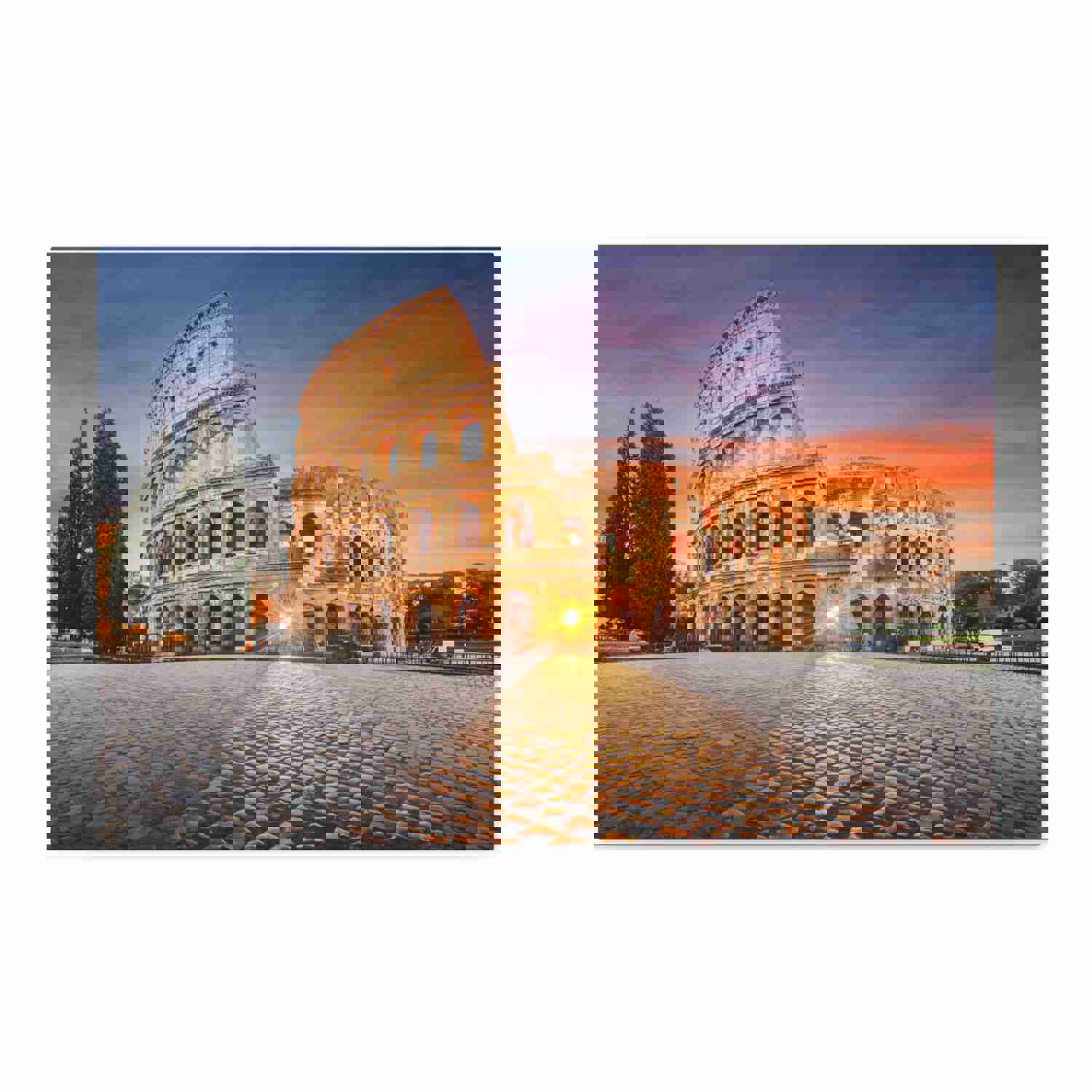 Colosseum in Rome Night Modern Multicolor Scenic Nature Photography Canvas Wall Art