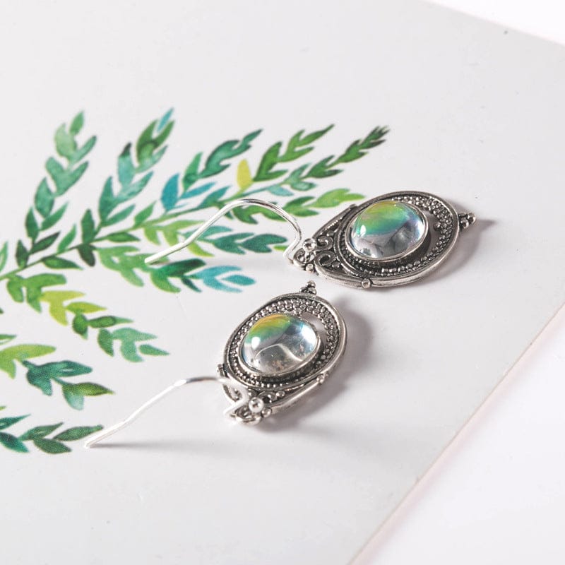 Silver Moonstone Earrings - Elegant Dangle Jewelry Gift for Women