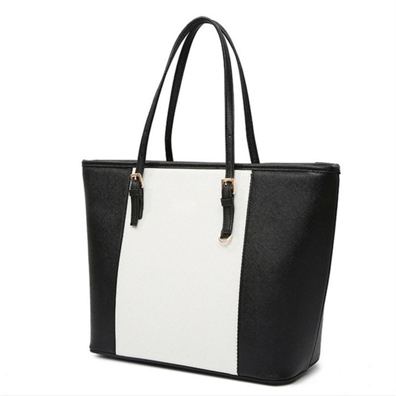 Fashion Women PU Leather Handbag - Large Capacity Luxury Tote