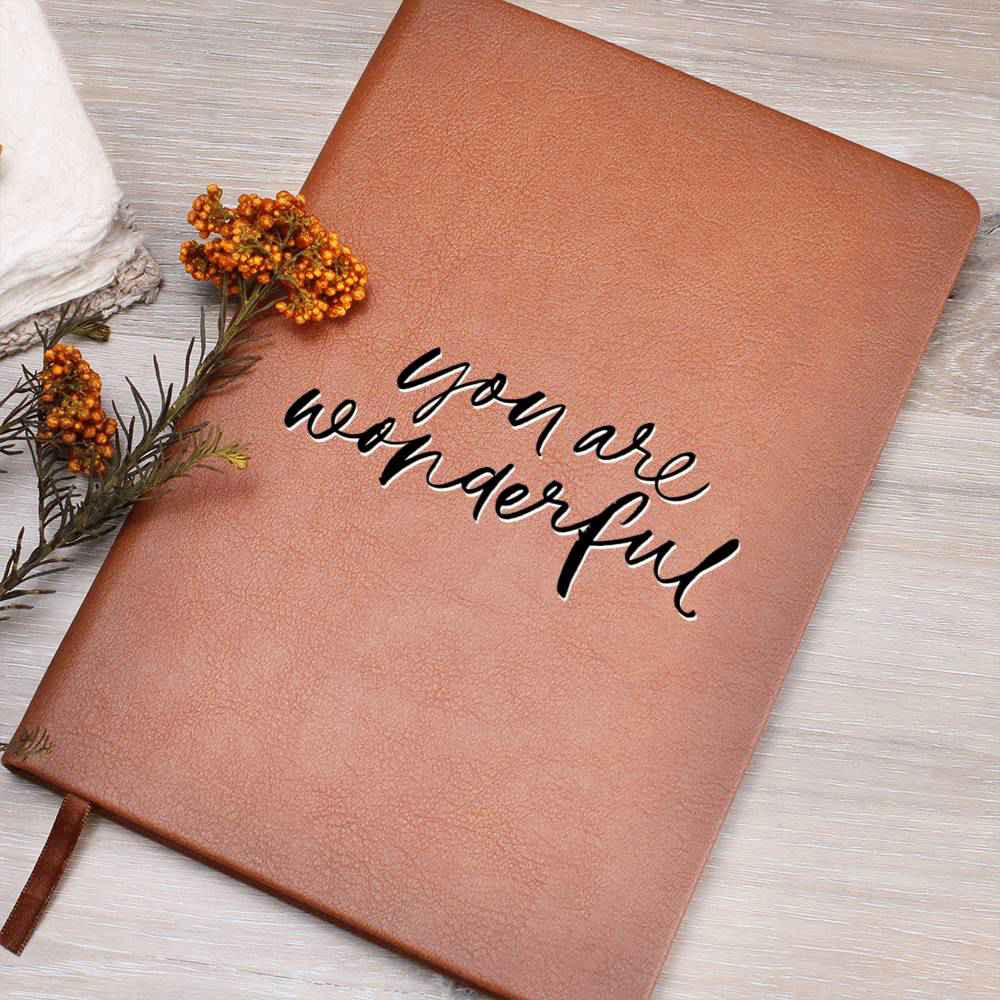 You Are Wonderful - Inspirational Leather Journal - Encouragement, Birthday or Christmas Gift