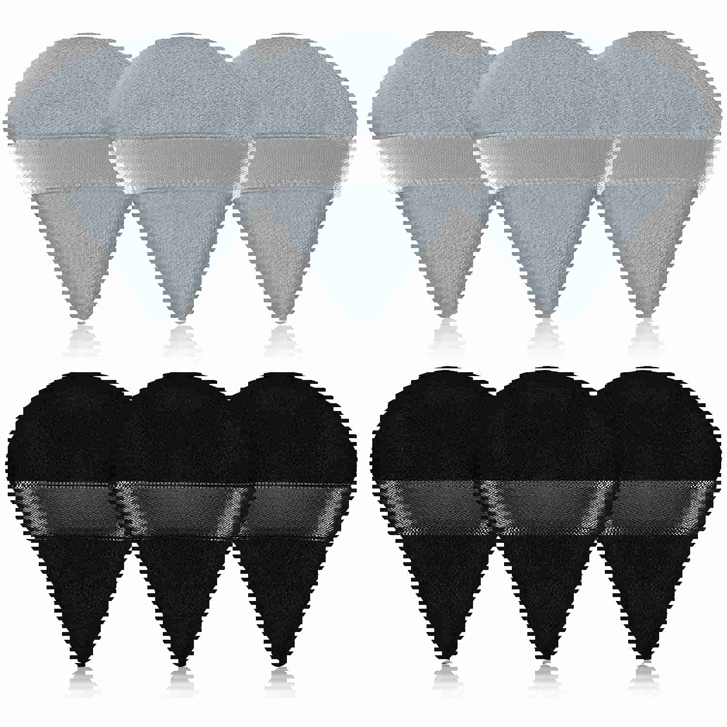 6 Pieces Soft Triangle Powder Puff for Makeup - Velour Cosmetic Sponge for Contouring and Under Eyes