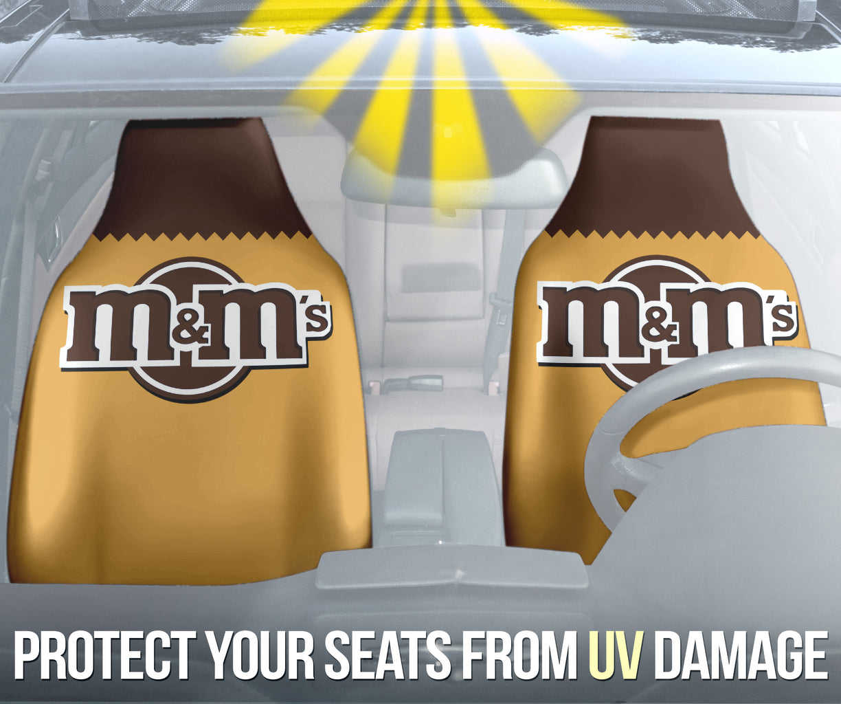 M&M Chocolate Logo Car Seat Covers - Premium Car Interior Accessories