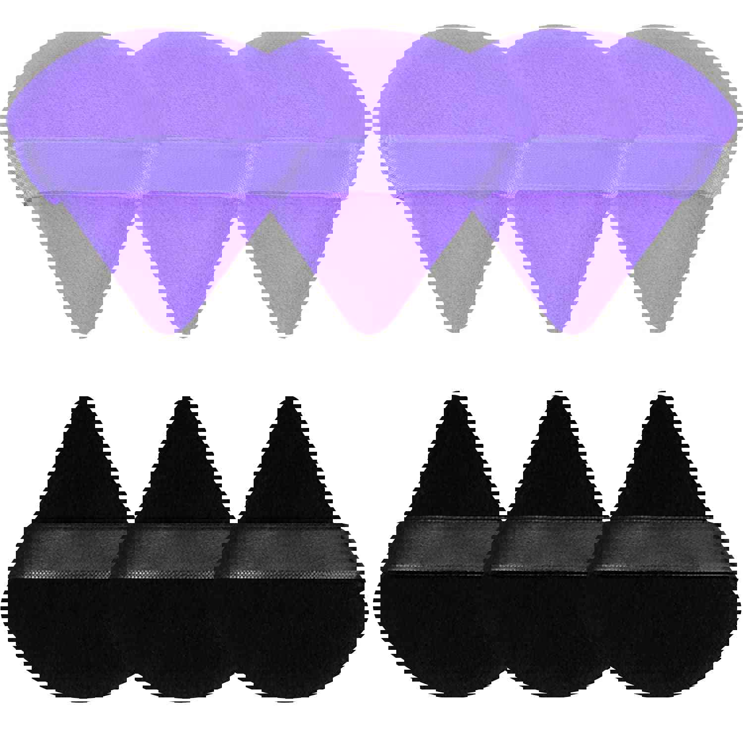 6 Pieces Soft Triangle Powder Puff for Makeup - Velour Cosmetic Sponge for Contouring and Under Eyes