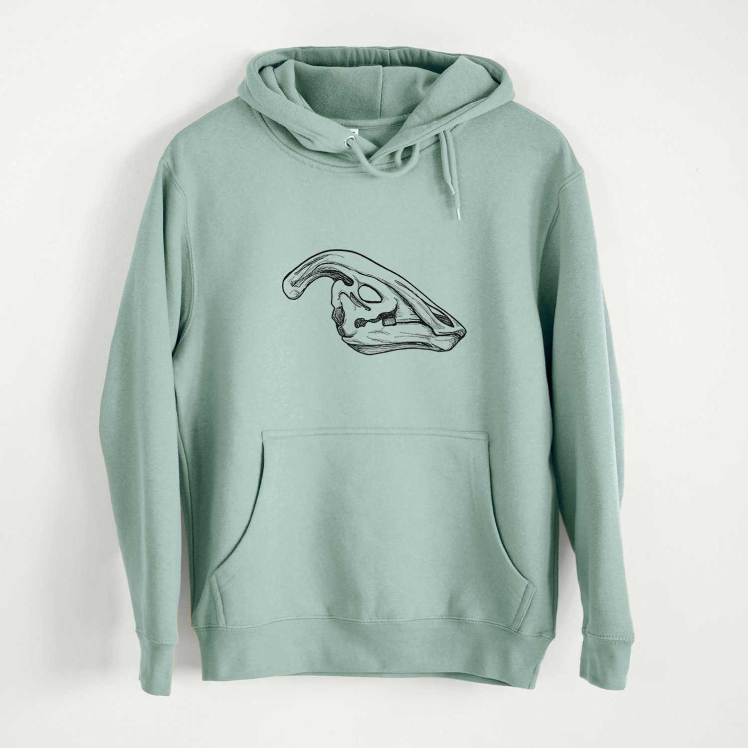 Parasaurolophus Skull - Mid-Weight Unisex Premium Blend Hoodie