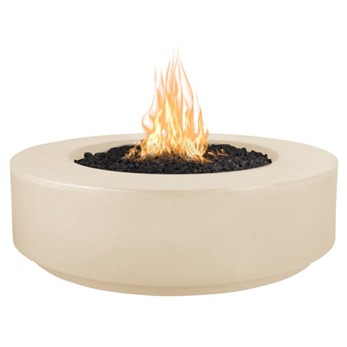 The Outdoor Plus Florence Low Profile Round Fire Pit in GFRC Concrete with Free Cover