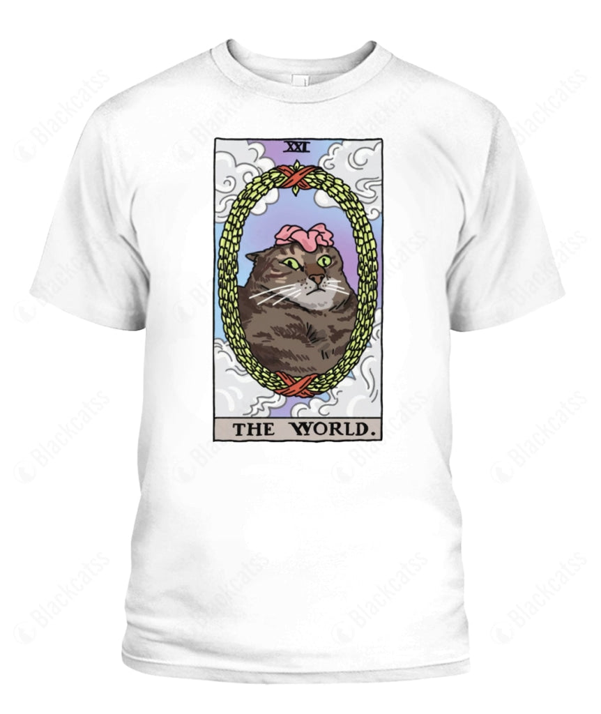 The World Tarot Flower Cat Graphic Unisex T-Shirt