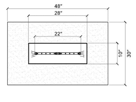 Warming Trends Rectangle Fire Pit / Ready to Finish Kit (Linear Burner)
