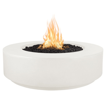 The Outdoor Plus Florence Low Profile Round Fire Pit in GFRC Concrete with Free Cover