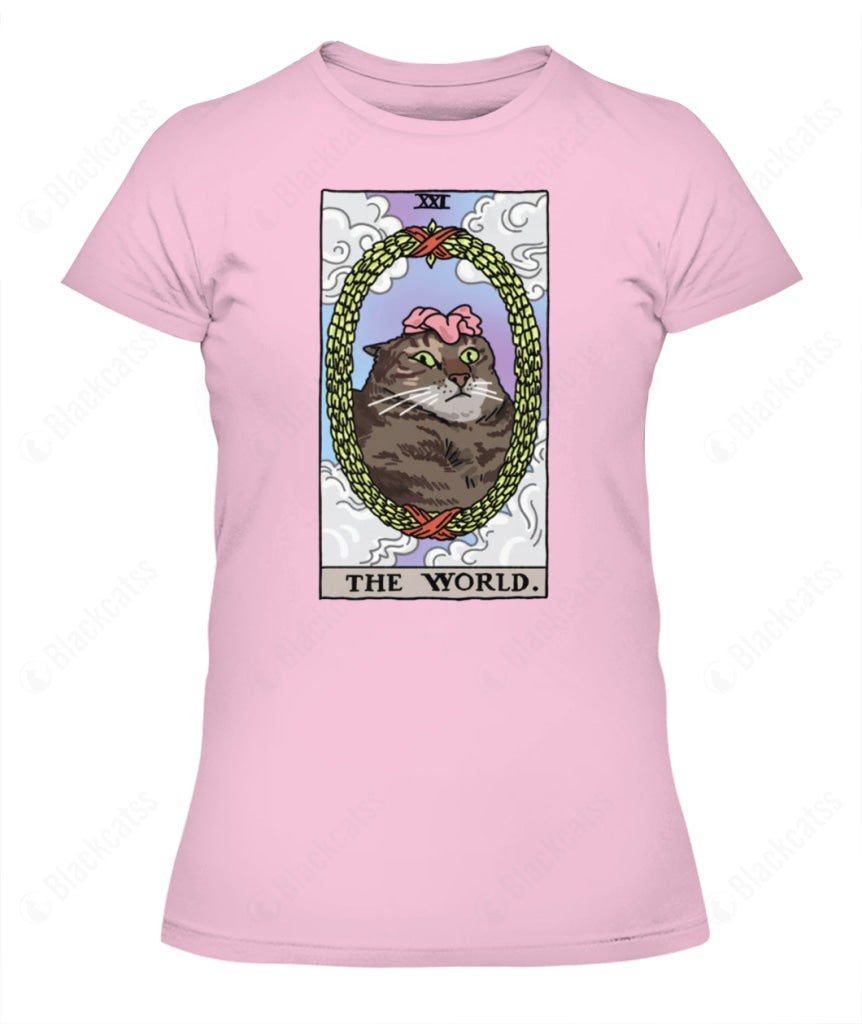 The World Tarot Flower Cat Graphic Unisex T-Shirt