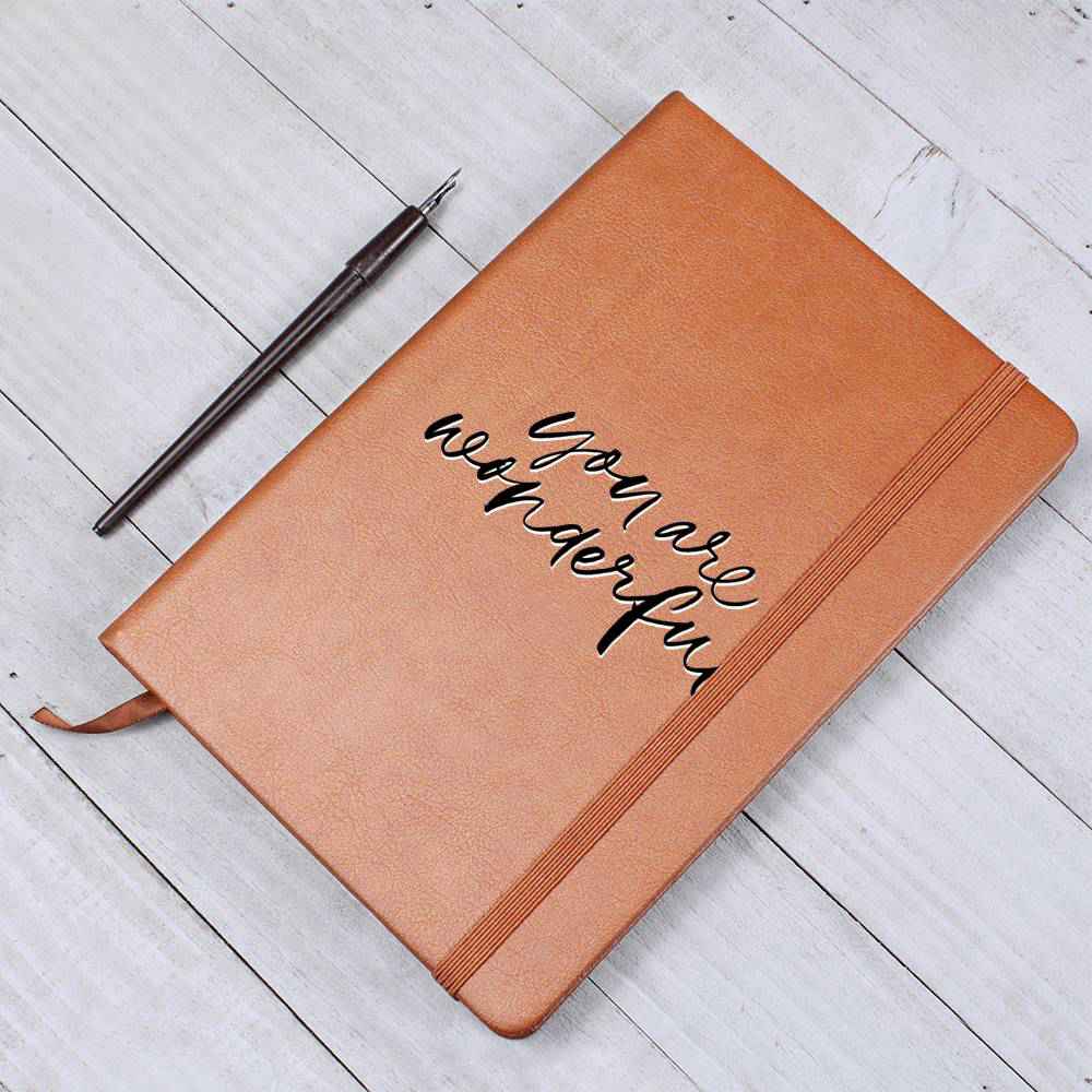 You Are Wonderful - Inspirational Leather Journal - Encouragement, Birthday or Christmas Gift