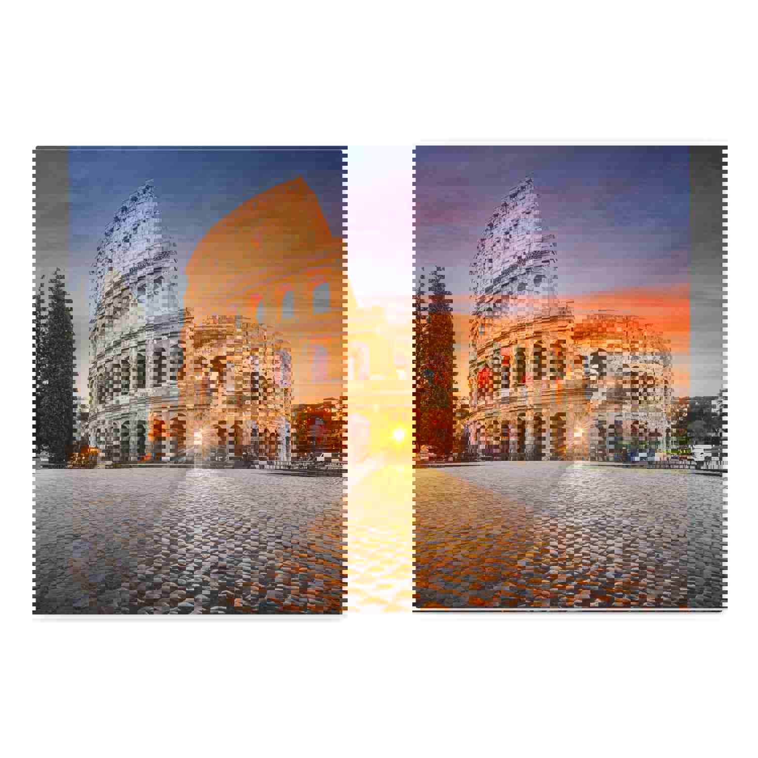 Colosseum in Rome Night Modern Multicolor Scenic Nature Photography Canvas Wall Art