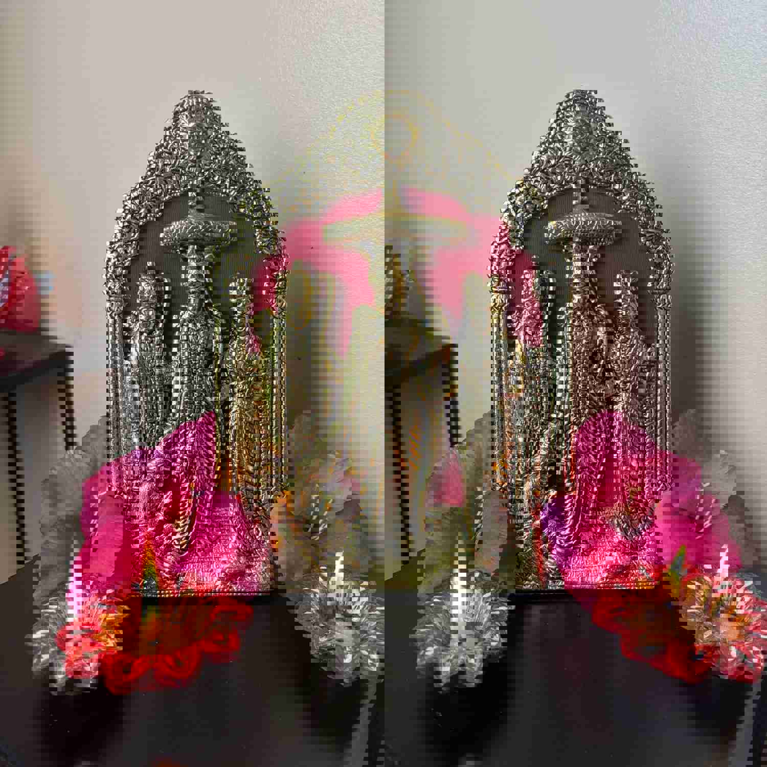 Ram Darbar Wall Hanging & Table Top Lord Rama Laxman Sita Hanuman Idol/Statue for Pooja, Home Decor, Festivals, and Diwali Gift (Alloy Metal, Size 8.5 Inch)