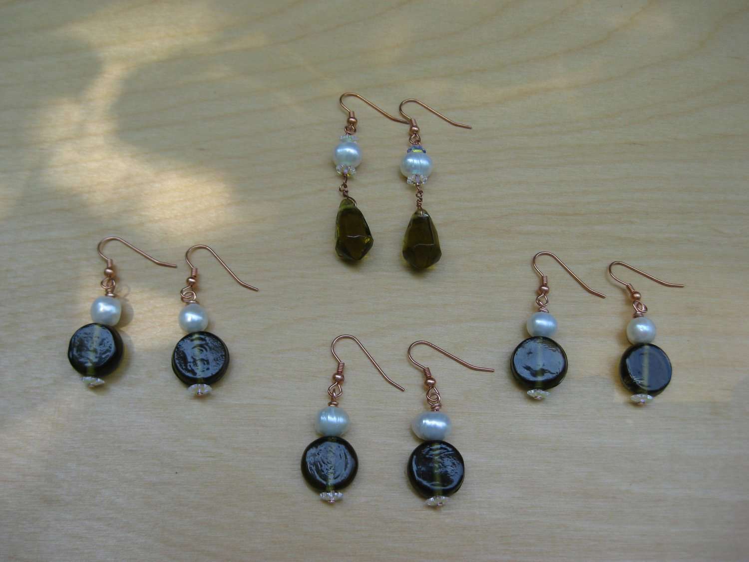 Insouciant Studios Loch Earrings 4 Pair Gift Set - Elegant Olive, Seafoam & Copper Earrings