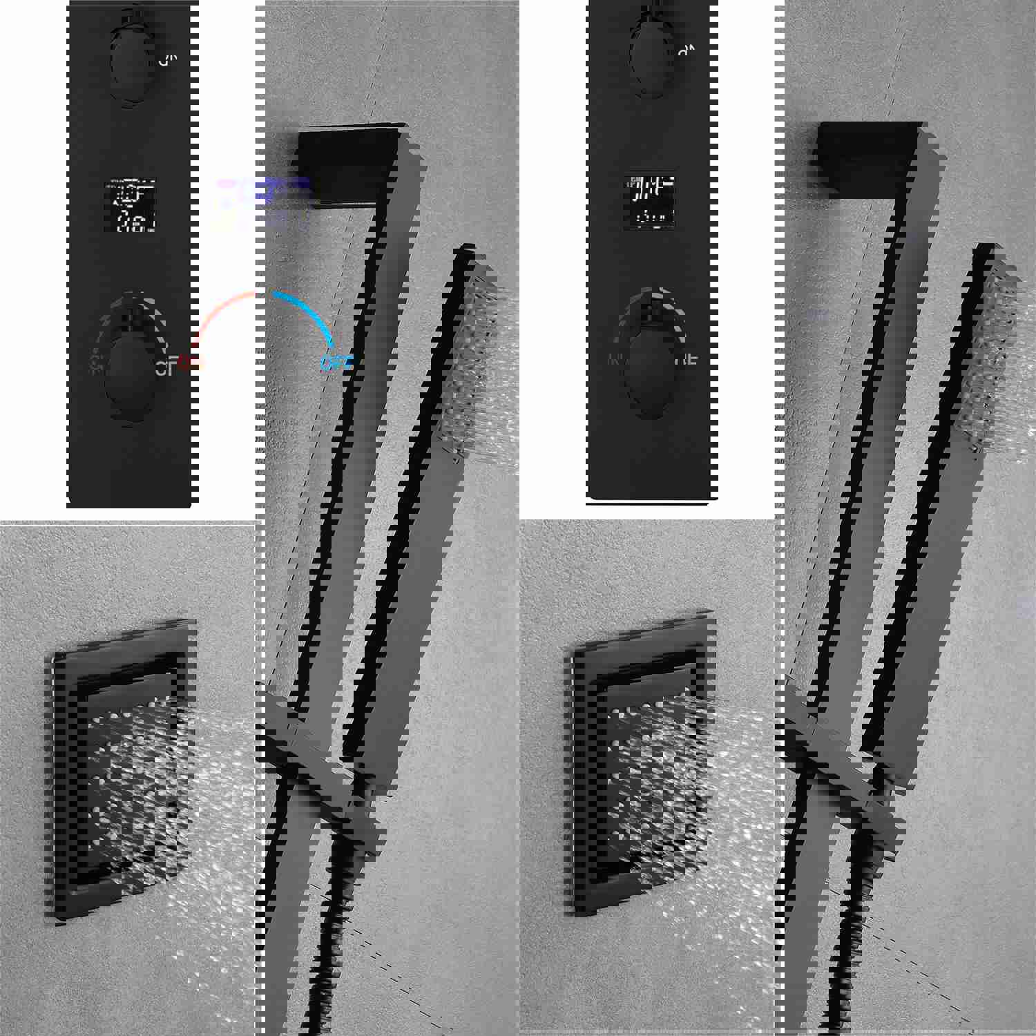 FUSE 36-Inch Dual Showerhead Complete LED Music Shower Set with 6 Body Jets