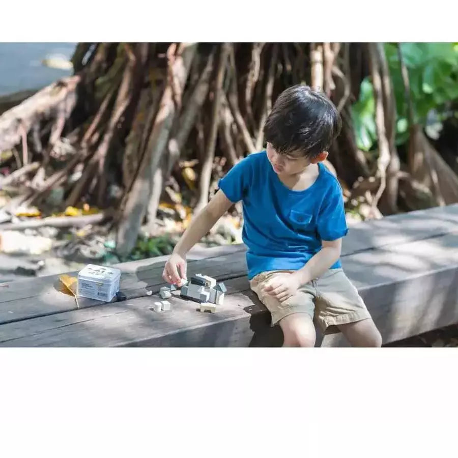 Plan Toys Construction Set - 24 Blocks with 8 Shapes for Creative Building