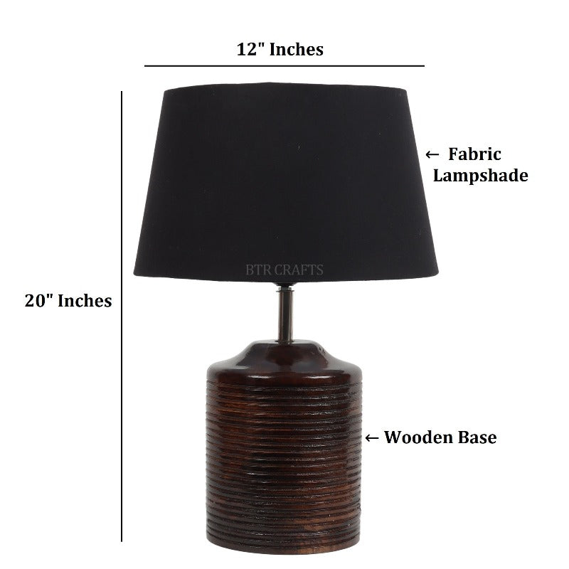 BTR CRAFTS Heavy Wooden Table Lamp (Bulb not Included)