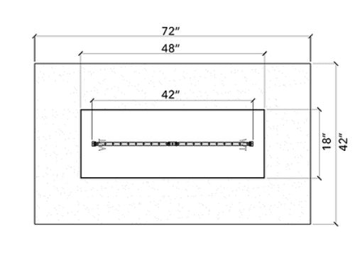 Warming Trends Rectangle Fire Pit / Ready to Finish Kit (Linear Burner)