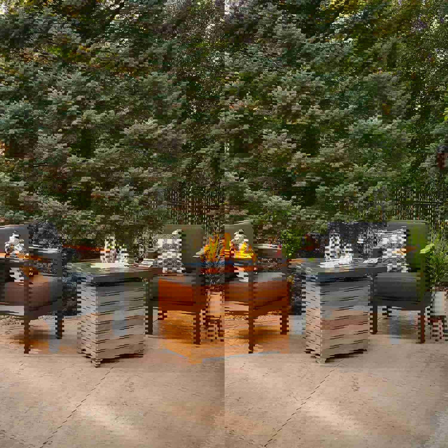 Darien Rectangular Gas Fire Pit Table