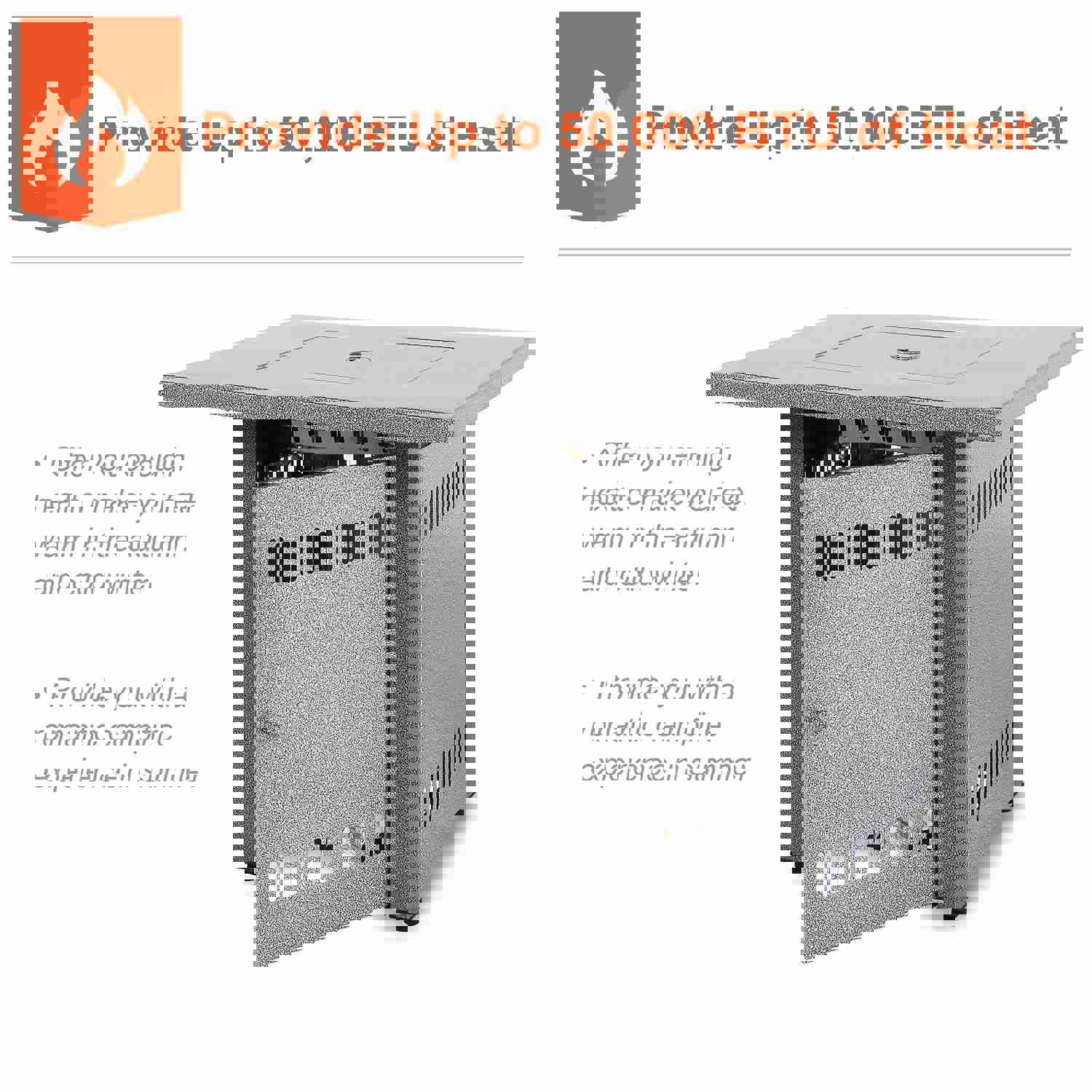 28 50000 BTU Silver Outdoor Propane Gas Fire Pit Table with Lid & Lava Rock